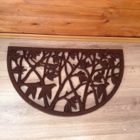 Liatinová rohožka pologuľatá s vtáčikmi 70x41cm