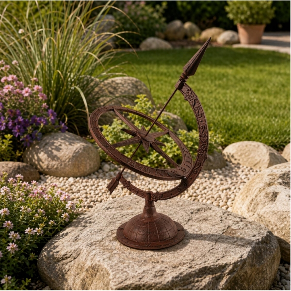 Liatinové slnečné hodiny na podstavci 34,3x39,8x54,2cm