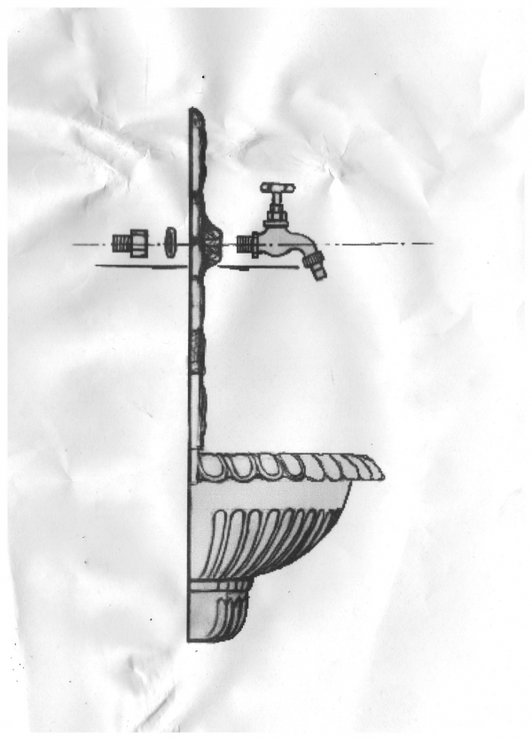 Liatinové záhradné umývadlo