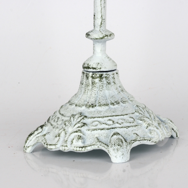 Liatinový biely svietnik na jednu sviečku 25cm