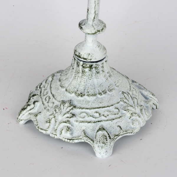 Liatinový biely svietnik na jednu sviečku 25cm