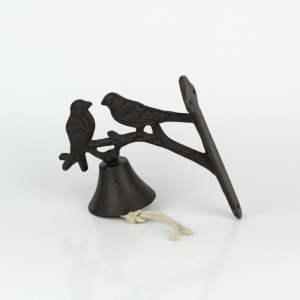 Liatinový domový zvonček vtáčiky 17,5 × 18 × 8cm