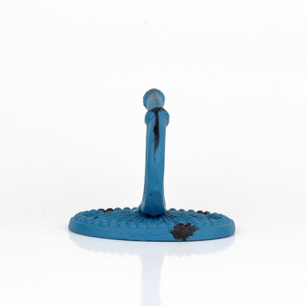 Liatinový retro vešiak na kabáty oválny modrý