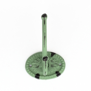 Liatinový retro vešiak na kabáty oválny zelený