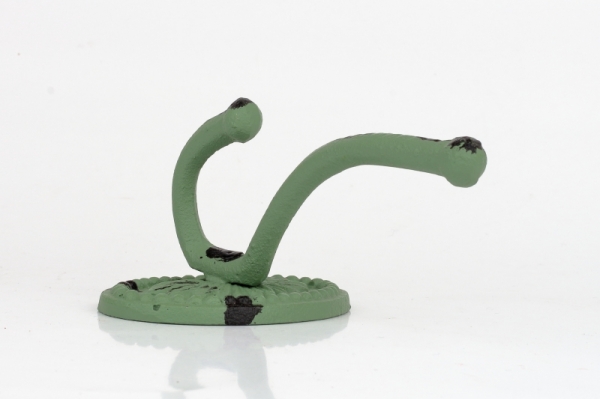 Liatinový retro vešiak na kabáty oválny zelený