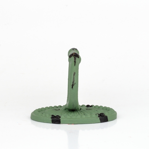 Liatinový retro vešiak na kabáty oválny zelený