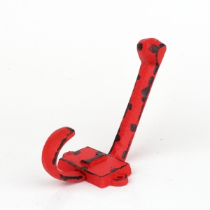 Liatinový retro vešiak na stenu s číslom 1 červený