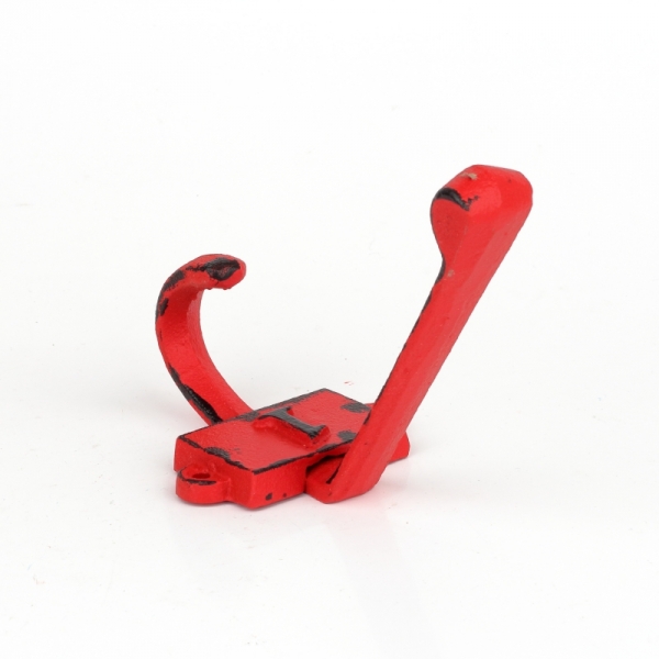 Liatinový retro vešiak na stenu s číslom 1 červený