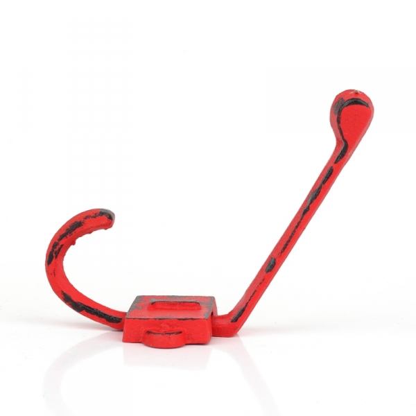 Liatinový retro vešiak na stenu s číslom 1 červený