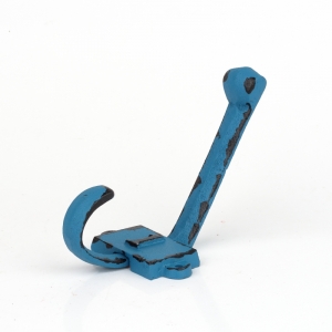 Liatinový retro vešiak na stenu s číslom 1 modrý