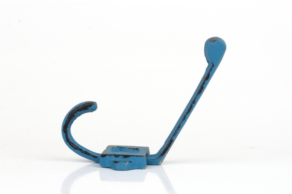 Liatinový retro vešiak na stenu s číslom 2 modrý