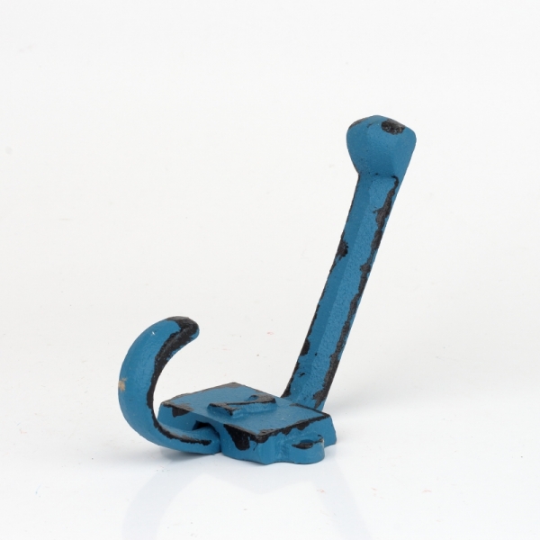 Liatinový retro vešiak na stenu s číslom 2 modrý