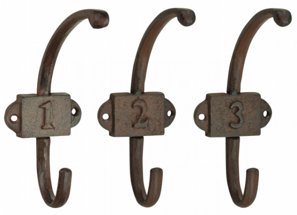 Liatinový vešiak háčik s číslom 2