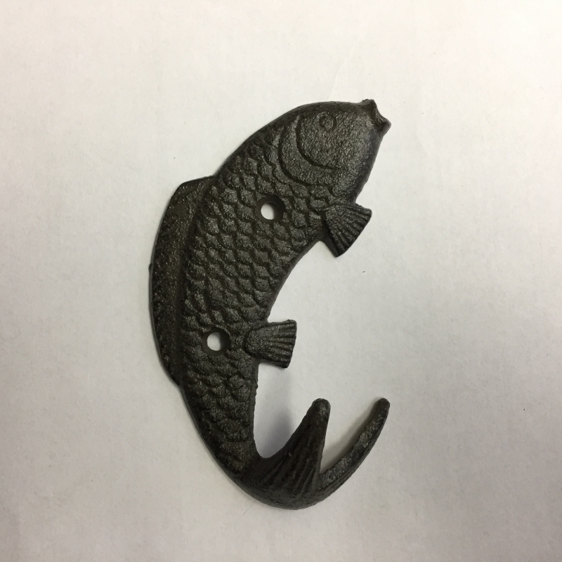 Liatinový vešiak - ryba ľavá 7x12cm