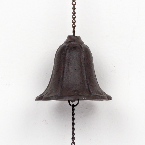 Liatinový závesný zvonček sova / zvonkohra 60cm