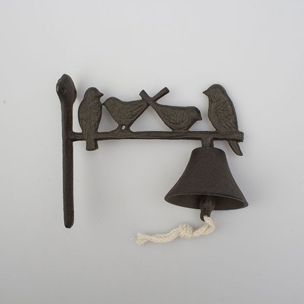 Liatinový zvonček s vtáčikmi 17×20×8cm