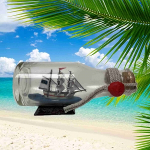 Lodička vo fľaši 12,5 x 6 cm