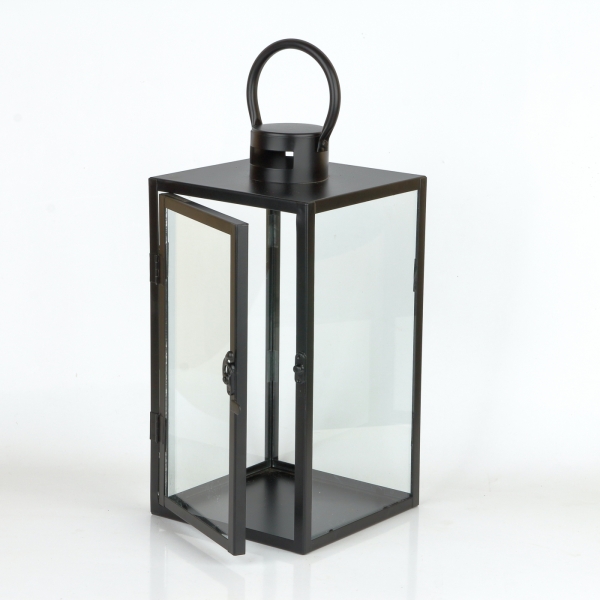 Lampáš čierna kovová 42cm