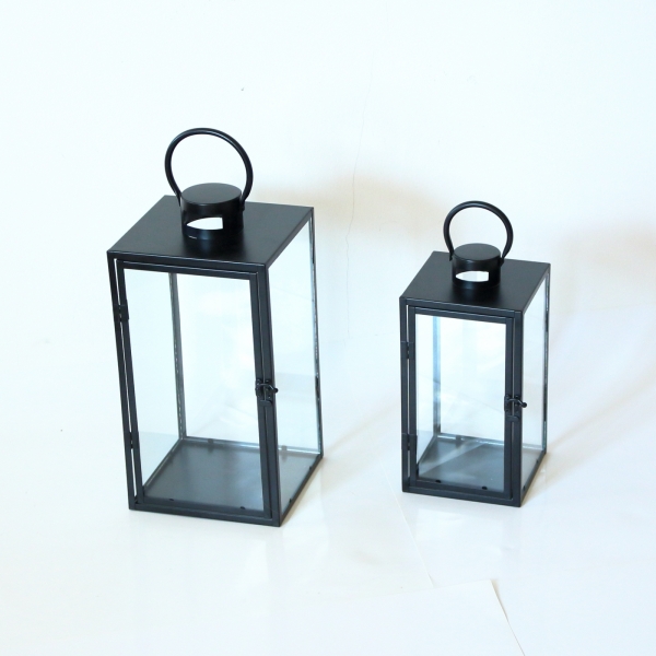 Lampáš čierna kovová 42cm