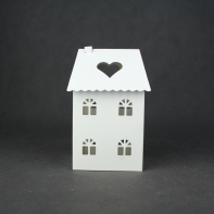 Lucerna domček biely 22cm