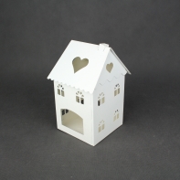 Lucerna domček biely 22cm