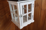 Lucerna drevená biela 43cm