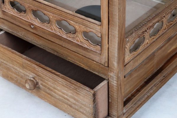 Lucerna drevená hnedá Sofie 88x32cm