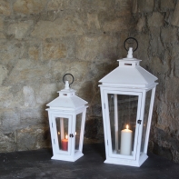 Lucerna drevená kónická 2ks 52 / 74cm