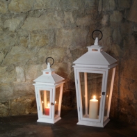 Lucerna drevená kónická 2ks 52 / 74cm