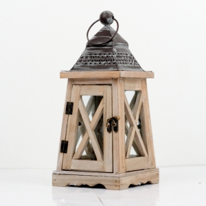 Lucerna drevená kónická 38cm