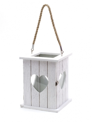 Lucerna dřevěná se srdcem 26cm