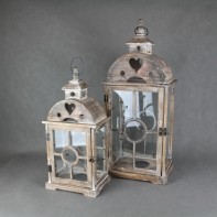 Lucerna drevená Sweet heart 55cm