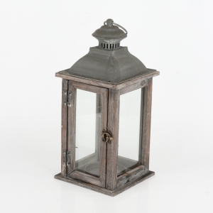 Lucerna drevená tmavá 34cm