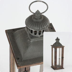 Lucerna drevená tmavá 52cm