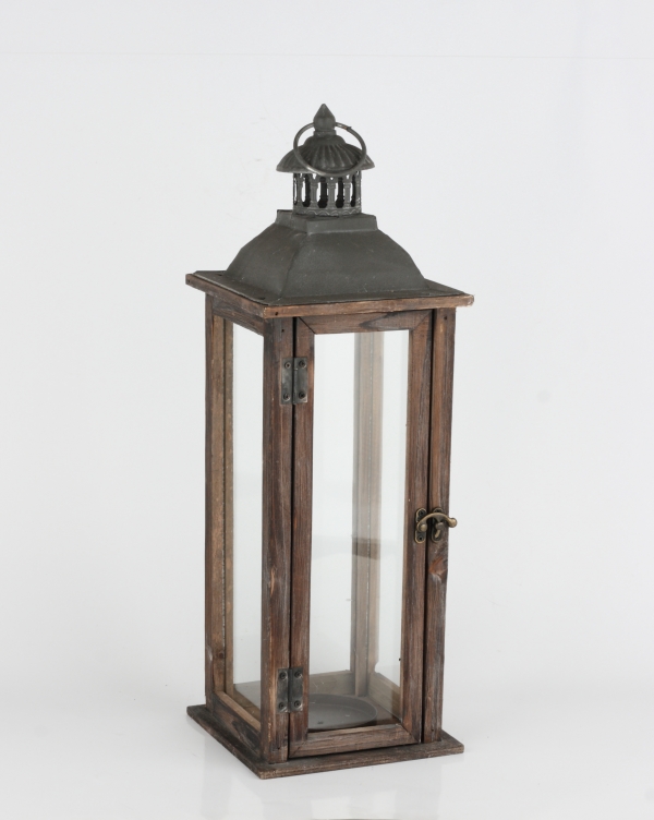 Lucerna drevená tmavá 52cm