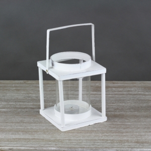 Lucerna kovová biela 23cm