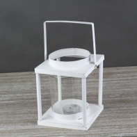 Lucerna kovová biela 23cm