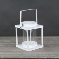 Lucerna kovová biela 23cm