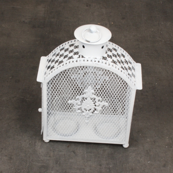 Lucerna kovová biela 26x40x12cm