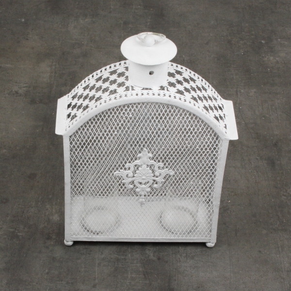 Lucerna kovová biela 30,5x12x5cm