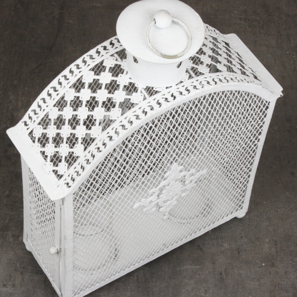 Lucerna kovová biela 30,5x12x5cm