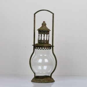 Lucerna kovová so zelenou patinou 45x22cm B