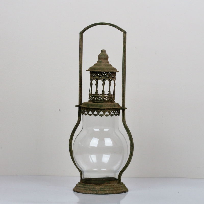 Lucerna kovová so zelenou patinou 45x22cm B