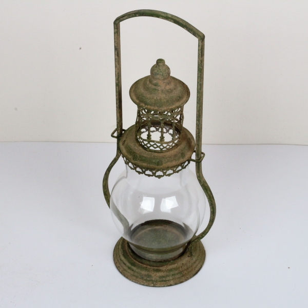 Lucerna kovová so zelenou patinou 45x22cm B