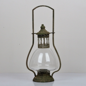 Lucerna kovová so zelenou patinou 45x22cm