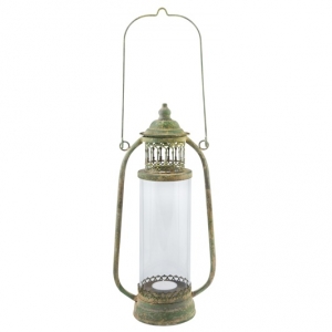 Lucerna kovová so zelenou patinou 55x26cm