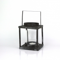 Lucerna kovová šedá 12x12cm x 23cm výška