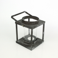 Lucerna kovová šedá 12x12cm x 23cm výška