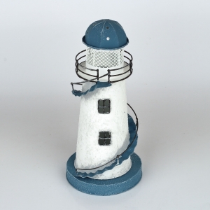 Lucerna na čajovú sviečku maják modrý 25CM