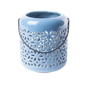 Lucerna na čajovú sviečku modrá 11,9cm